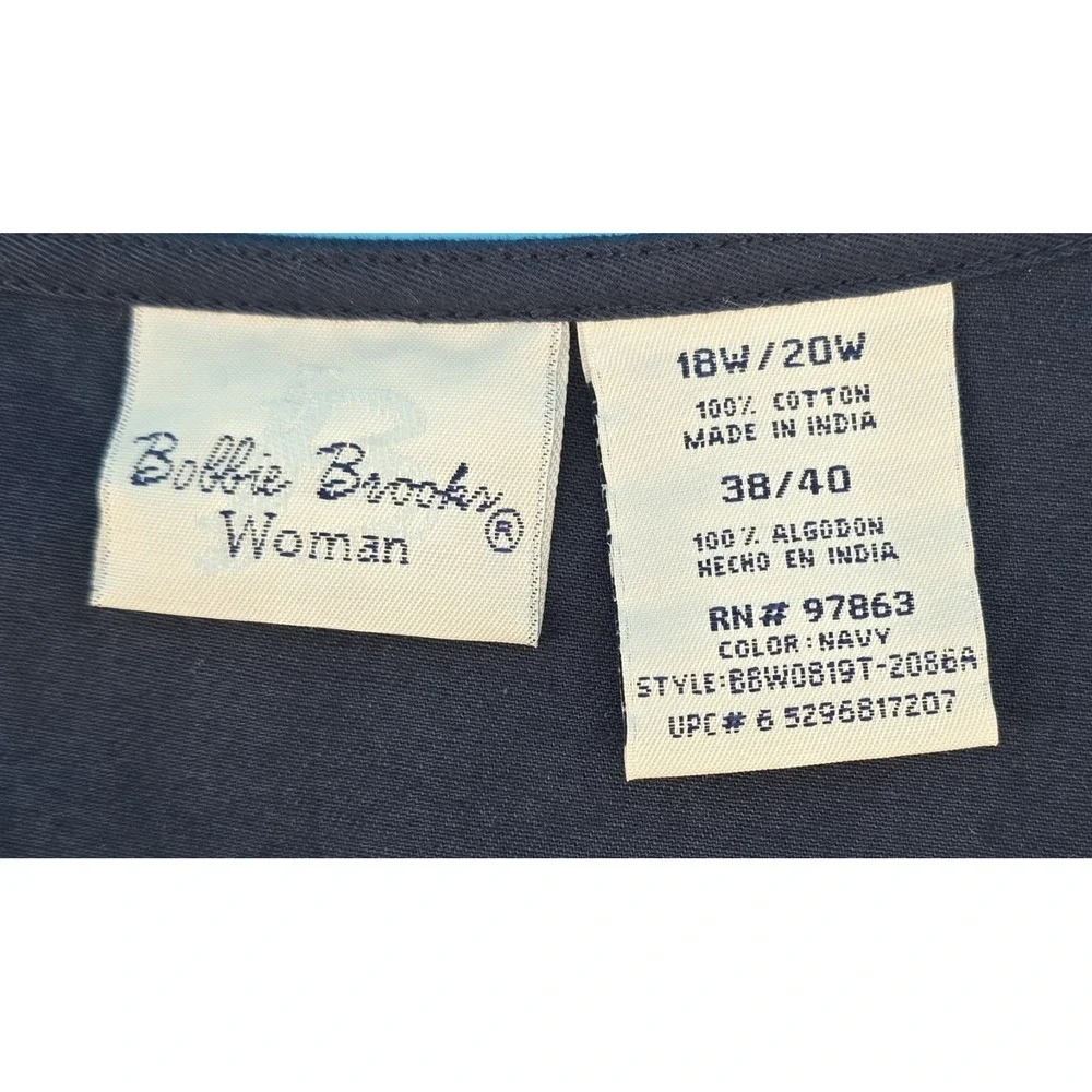 Vtg Bobbie Brooks Christmas Vest Womens 18/20W Blue Embroidered Holly Ribbon Mom